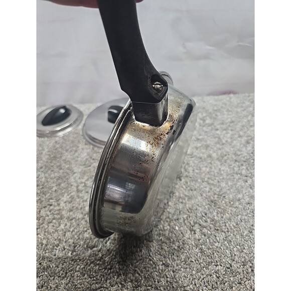 Vintage Flint Ware By Ekco 1 Qt Stainless Steel Sauce Pan With Lid And Skillet - Picture 14 of 16